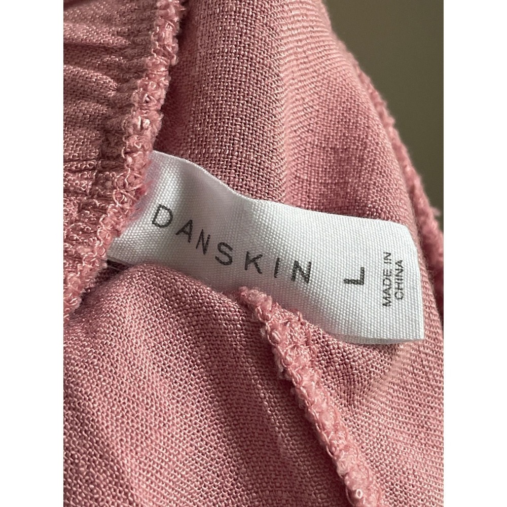 Danskin Pink Pants Women's Large Relaxed Casual Cottagecore Coastal Minimalist - Picture 7 of 8